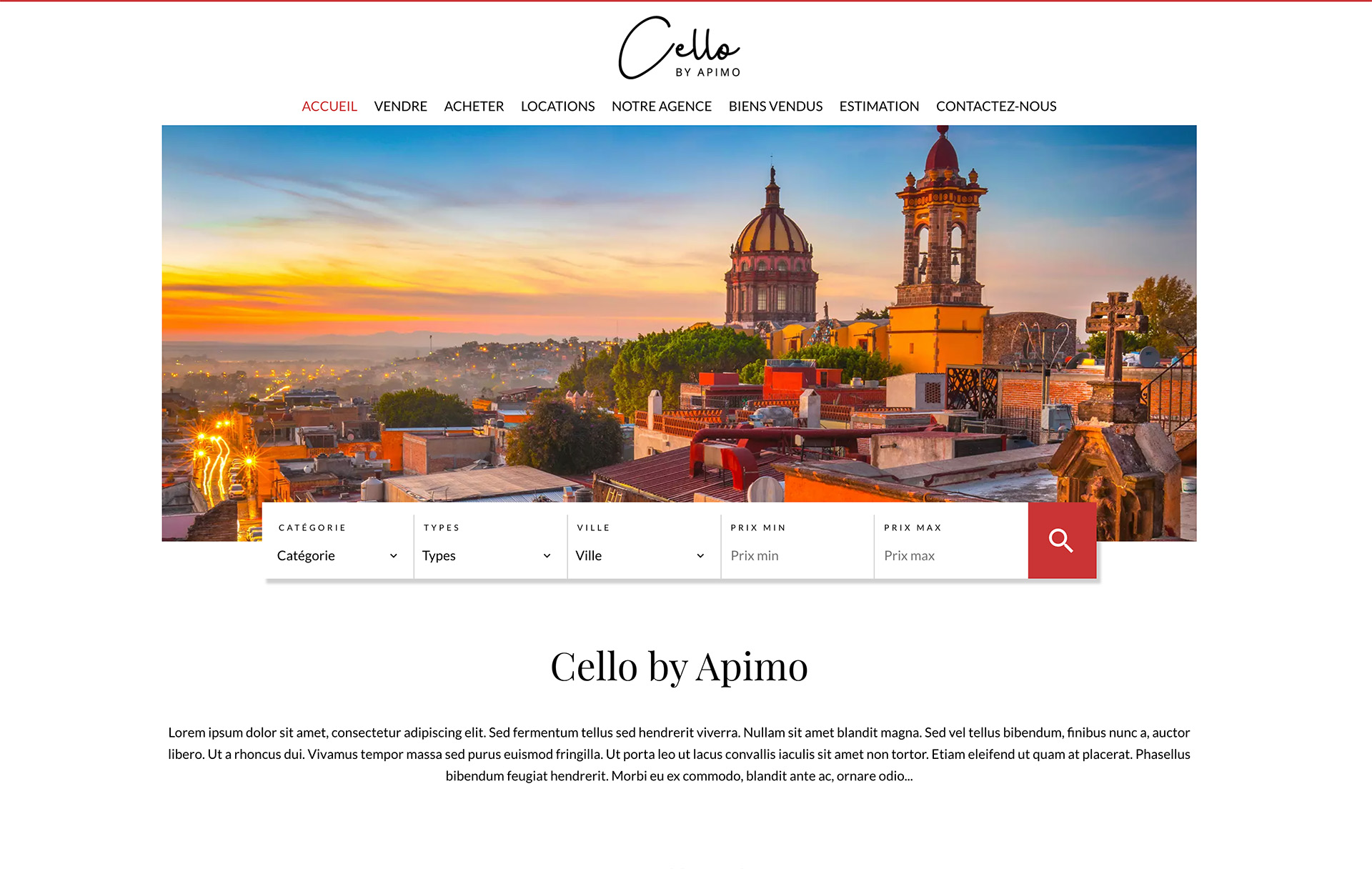 Web sitenin şablonu Cello